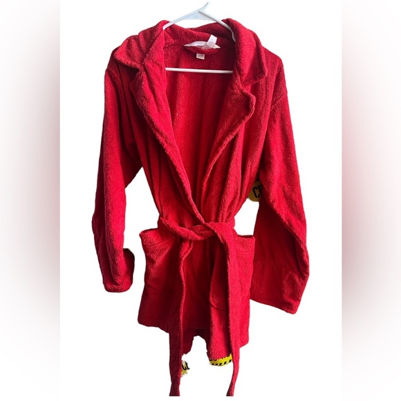 NWT Victoria’s Secret terrycloth bathrobe Sz XS extra small/small red - Picture 1 of 10
